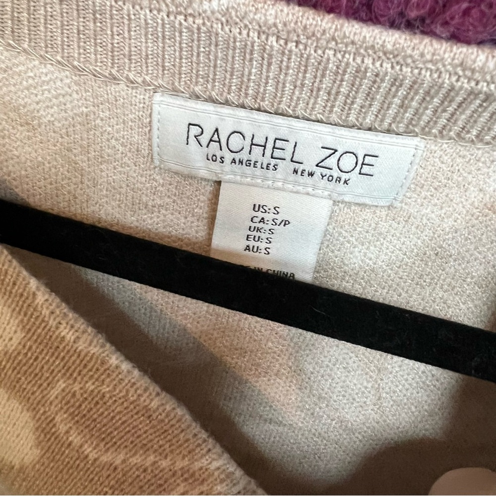 RACHEL ZOE Beige Daisy Print Floral Cozy Crewneck Sweater, S - Picture 9 of 10